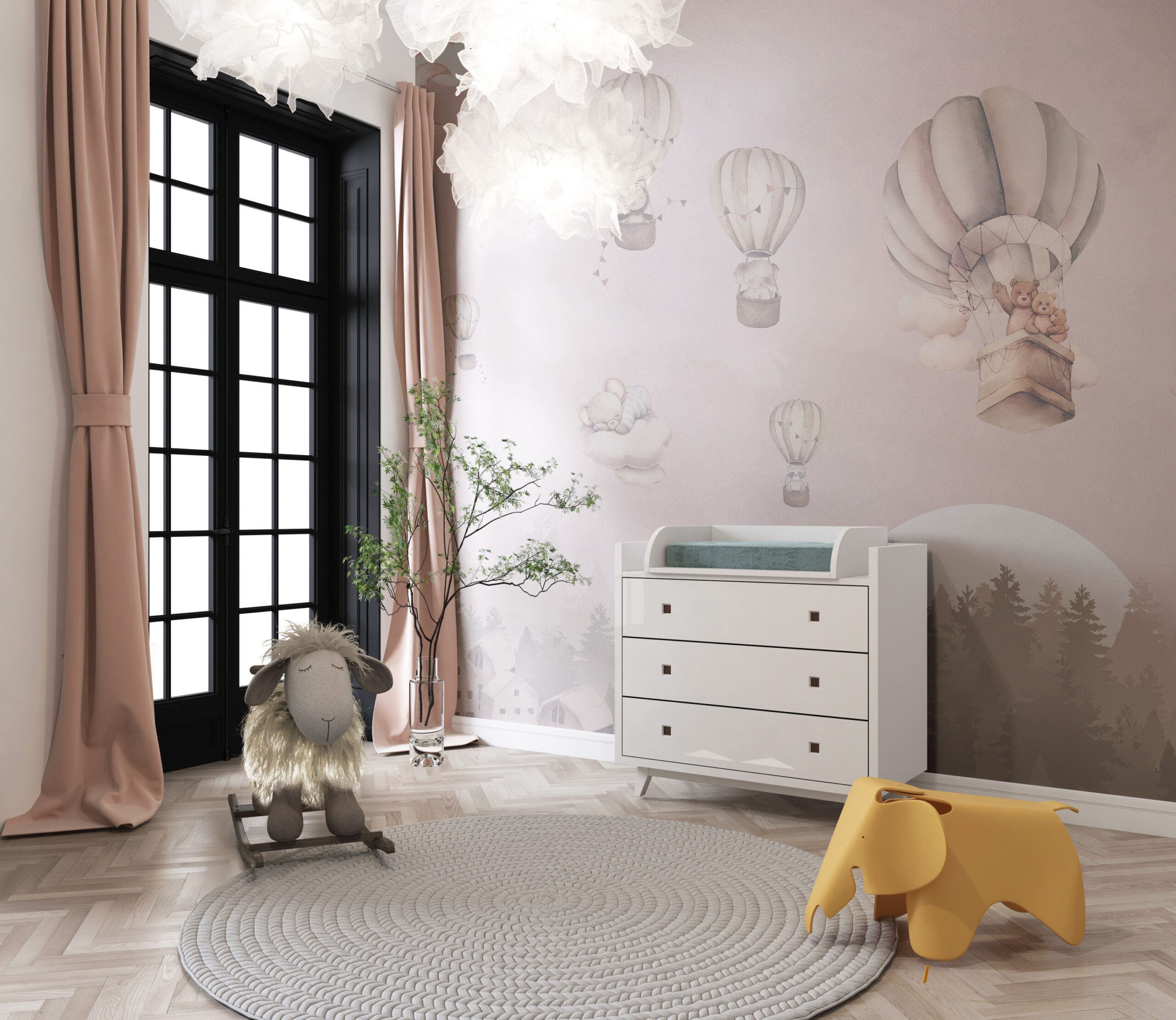 Wallpaper Let balonom iznad šume