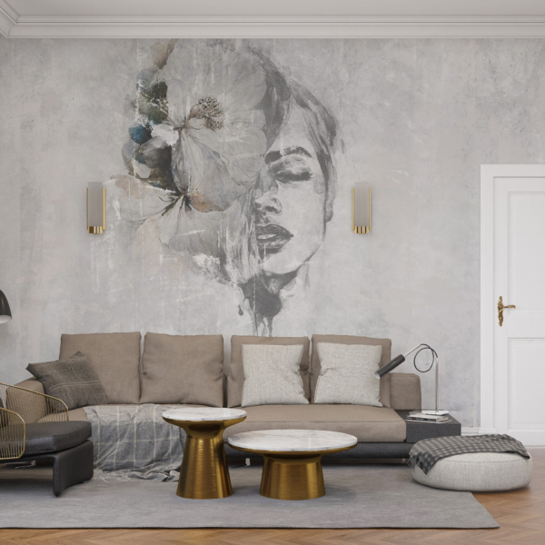 Zidni mural Žena cvijet