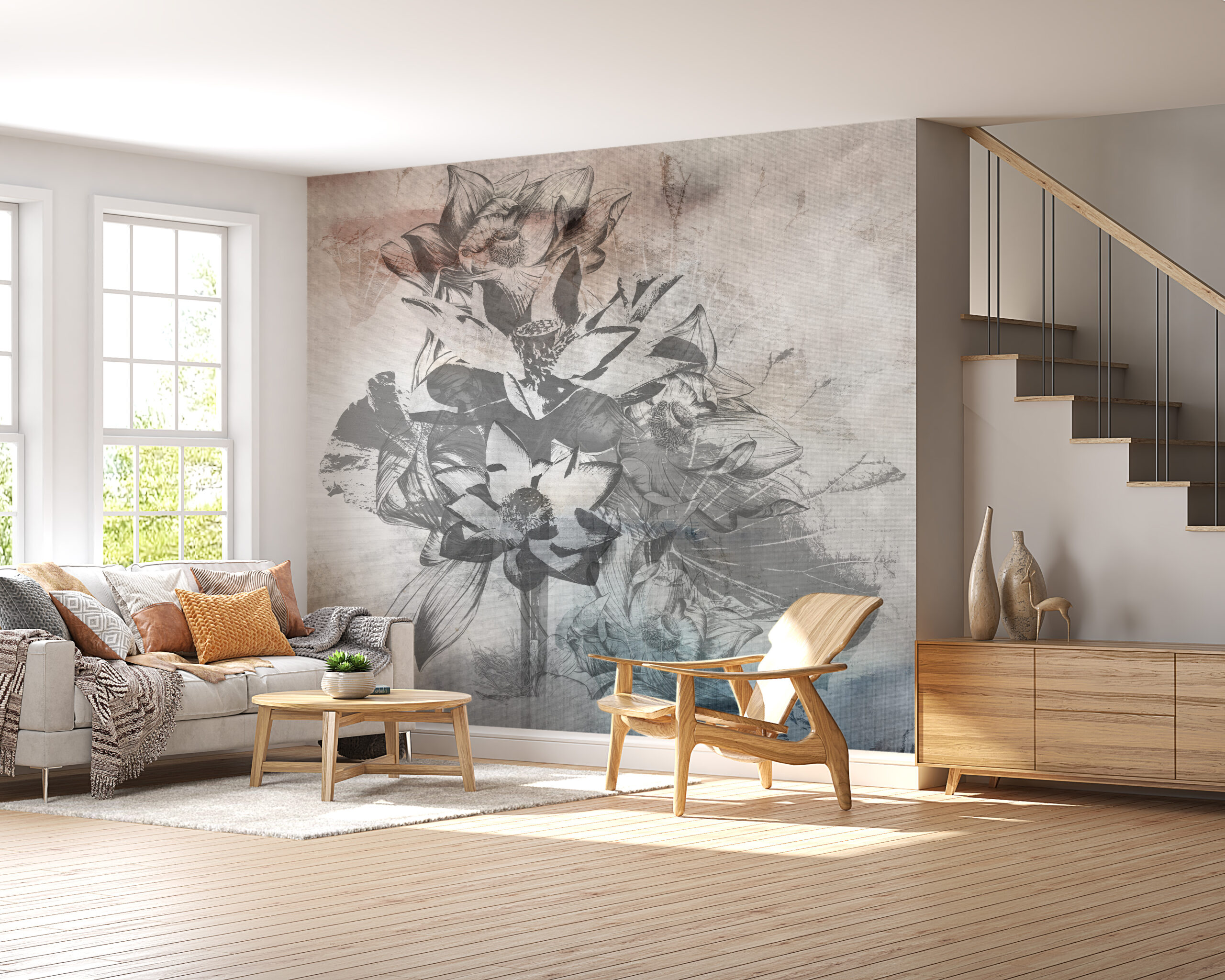 Apstraktni cvjetni zidni zid