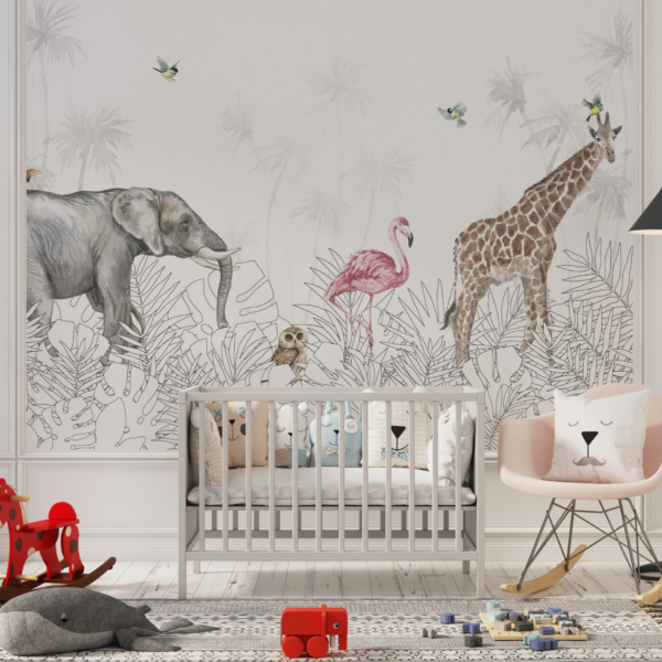 Zidni mural Bijela džungla