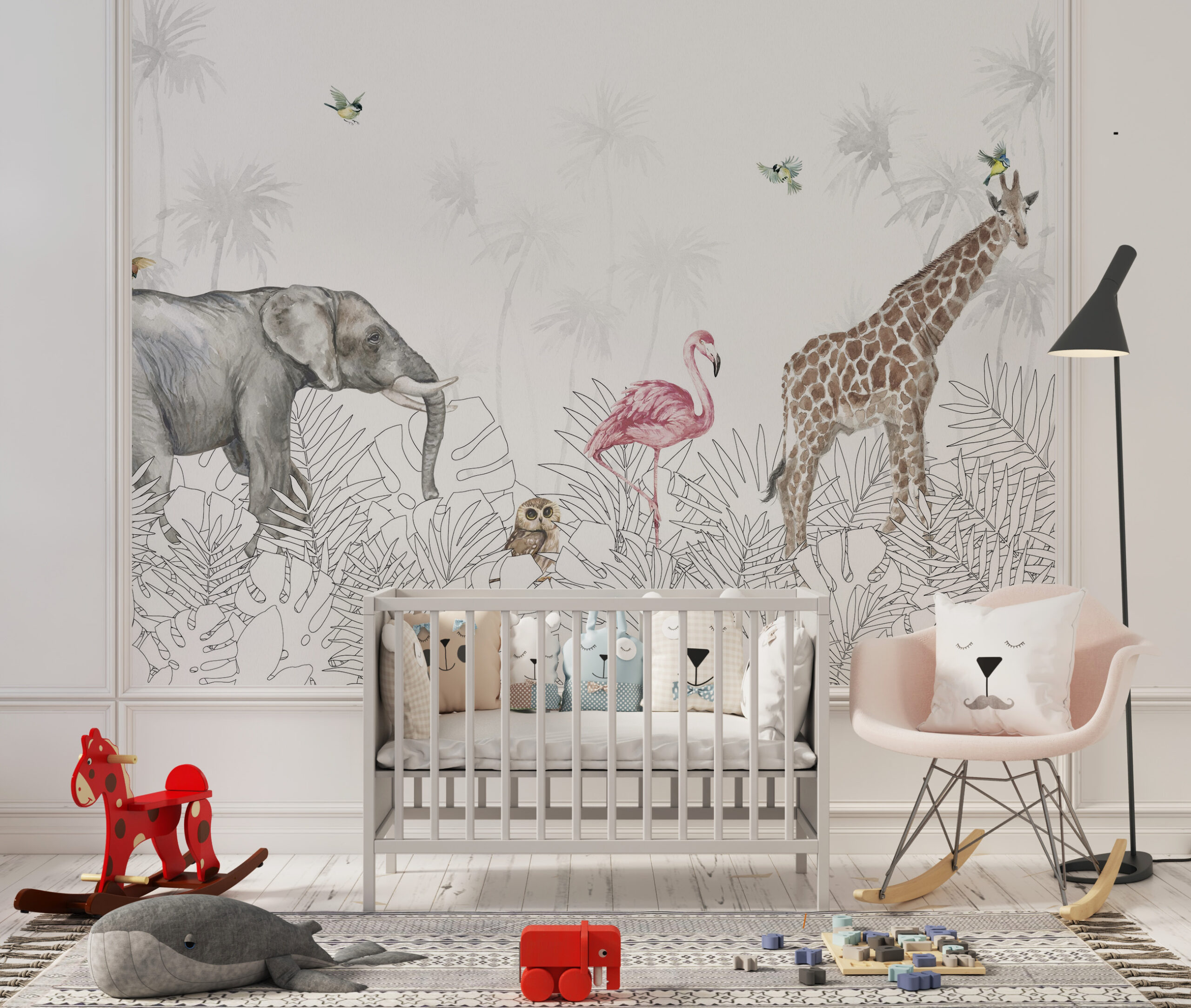 Zidni mural Bijela džungla