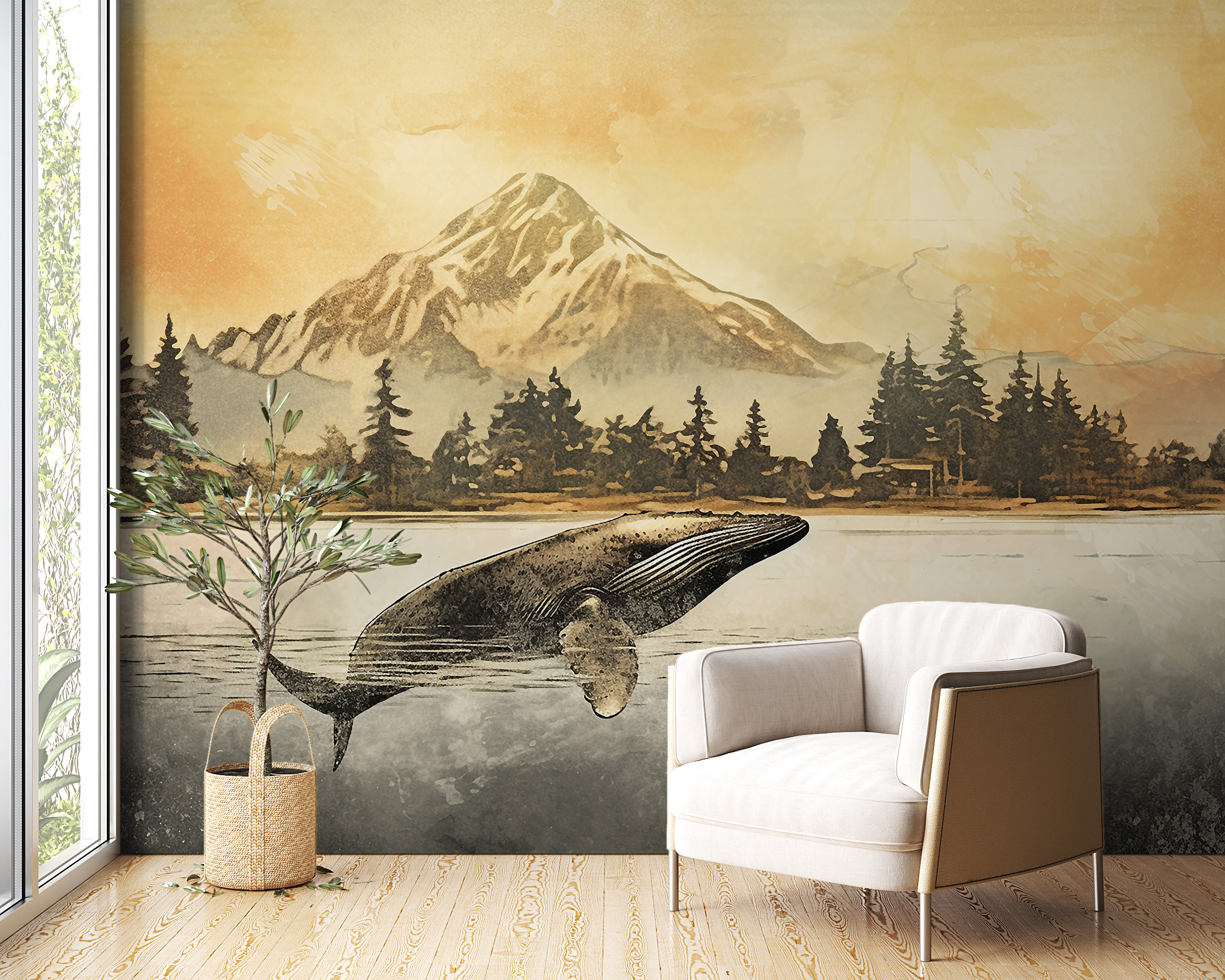 Zidni mural Kit u zalazak sunca