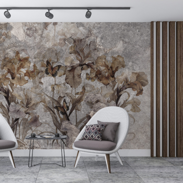 Pozadina Sivi listovi u zlatnoj boji