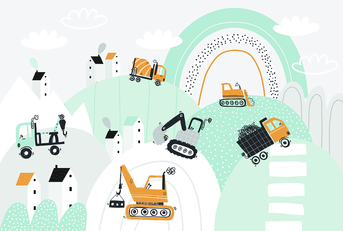 Zidni mural za građevinska vozila - Slika 3