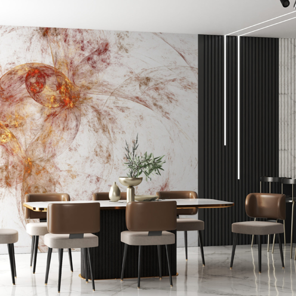 Zidni mural Cvijeće u ružičastoj i zlatnoj boji