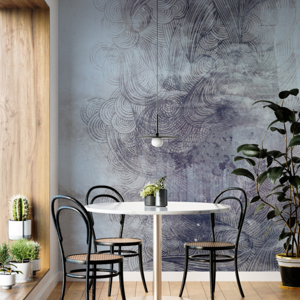 Zidni mural Mandala u sivoj boji