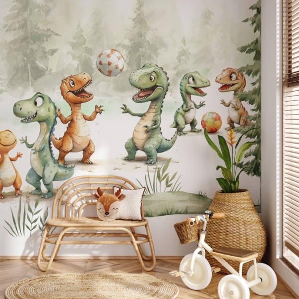 Foto tapete Dinoworld – Utakmica među drvećem