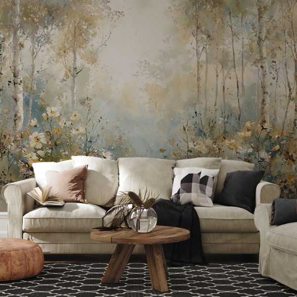 Foto tapete Šumska harmonija u akvarelu