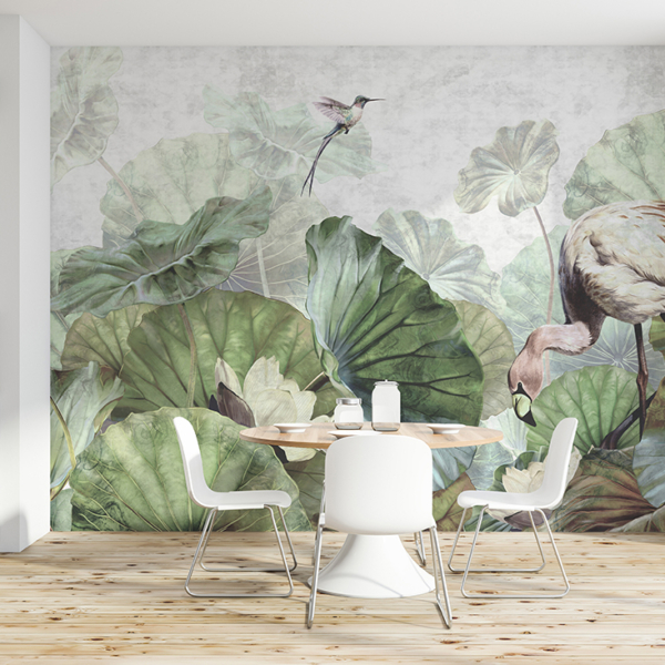 Foto tapete Lopoči i flamingo