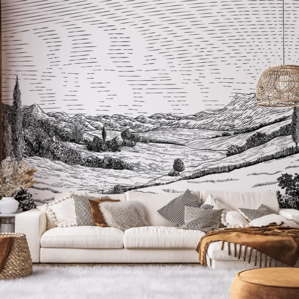 Foto tapete Crno-bijeli krajolik