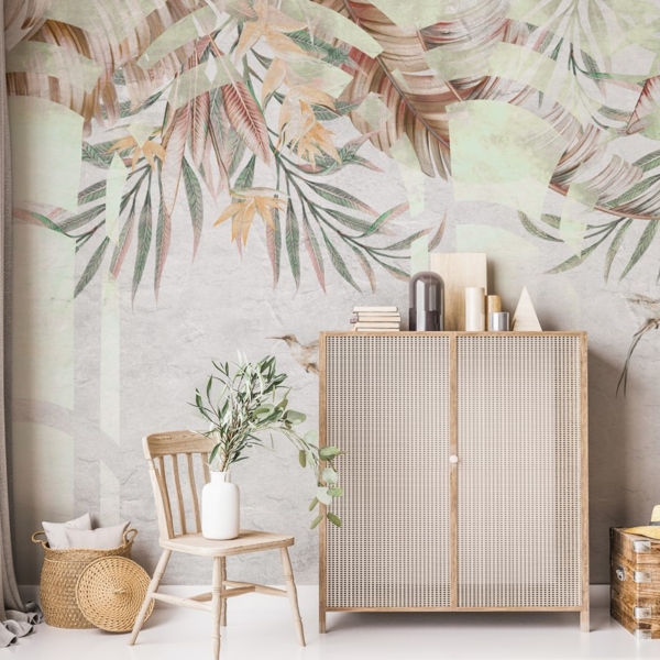 Foto tapete Egzotično lišće u ukrasnim lukovima