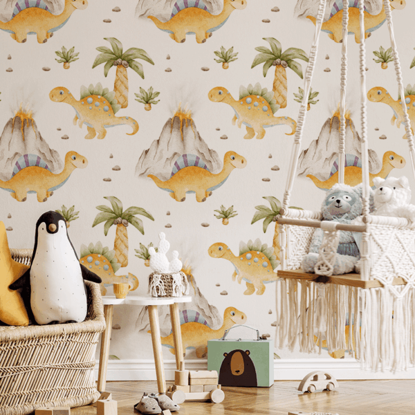 Foto tapete Dinosauri iz vulkanske zemlje