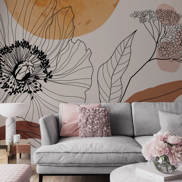 Foto tapete Konture cvijeća