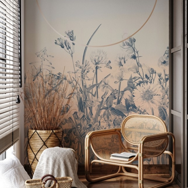 Foto tapete Krug iznad cvijeća