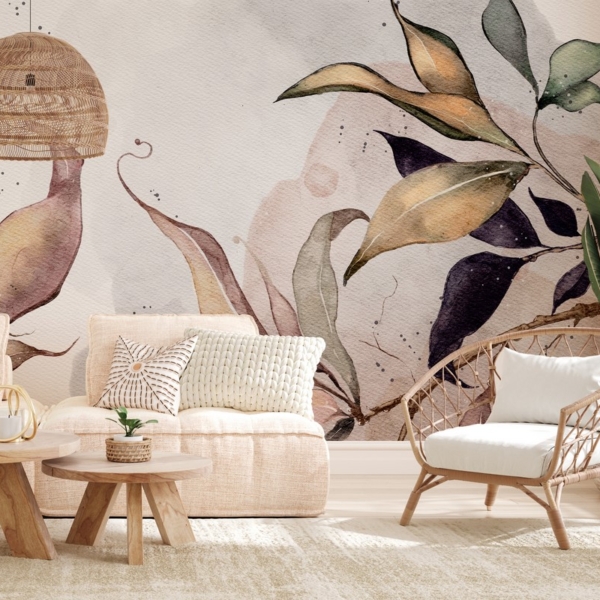 Foto tapete Lišće na akvarelu