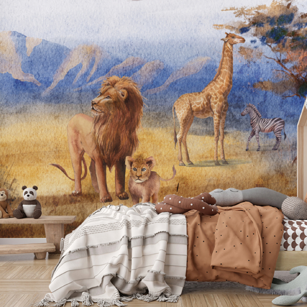 Foto tapete Afričke životinje u akvarelnom stilu