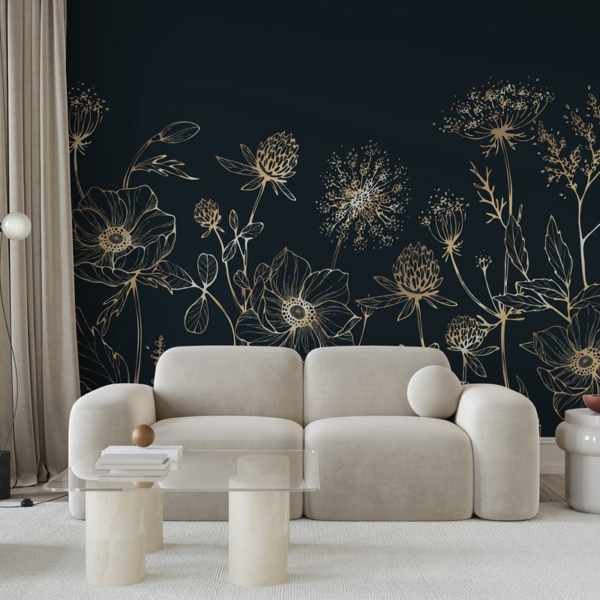 Foto tapete Cvijeće na tamnoj pozadini