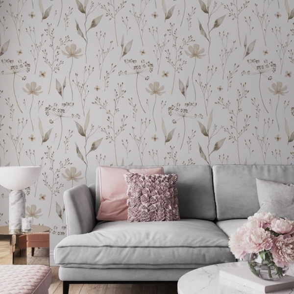 Foto tapete Nježno cvijeće na bijeloj pozadini