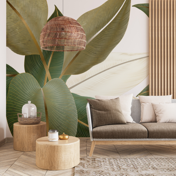 Foto tapete Pozadina s glamuroznim lišćem