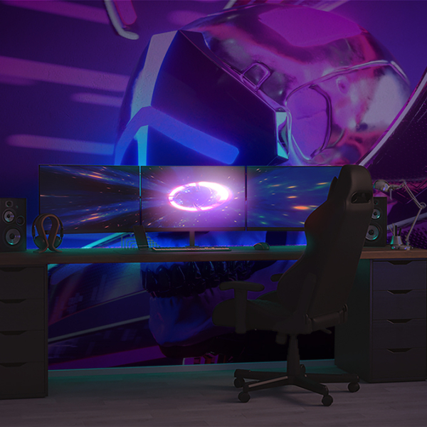 Foto tapete Neonska cyberpunk lubanja
