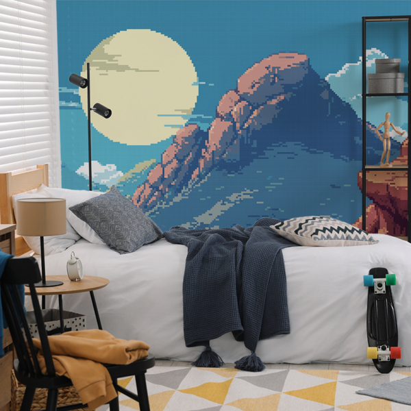 Foto tapete Pixel Mountain Landscape