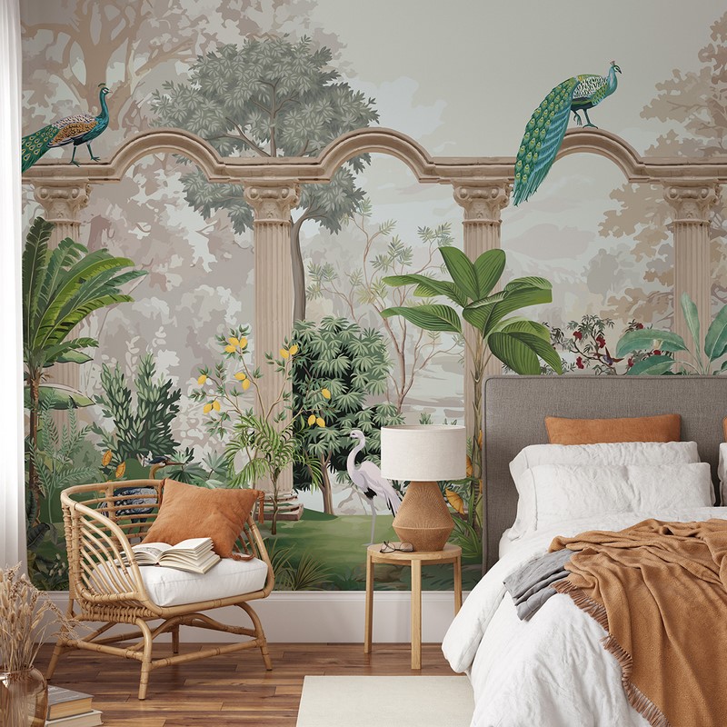 Foto tapete Vrt s paunovima